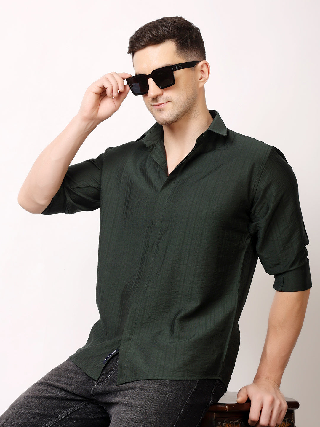 Stylox Men's Regular Fit Solid Full Sleeve Casual Shirt – Soft Cotton Blend, Comfortable & Stylish Everyday Wear - Stylox