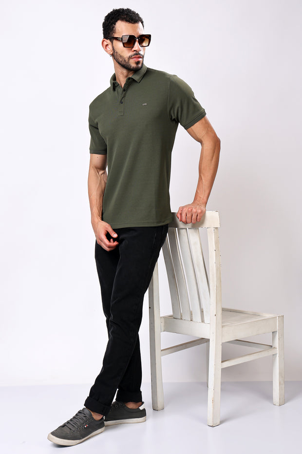 Stylox Solid Polo T-Shirt For Men