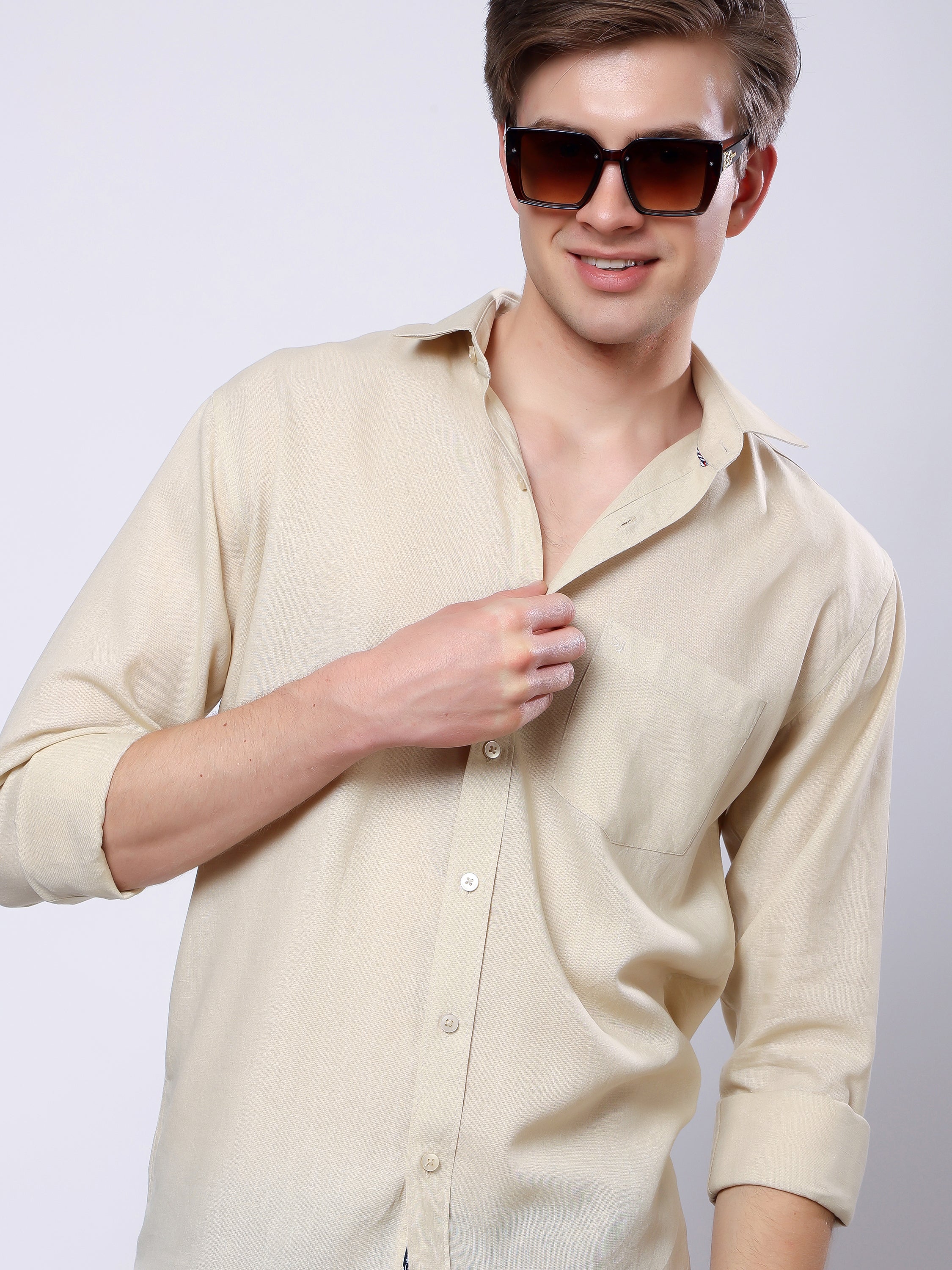 Stylox Men’s Regular Fit Full Sleeve Solid Casual Shirt - Stylox