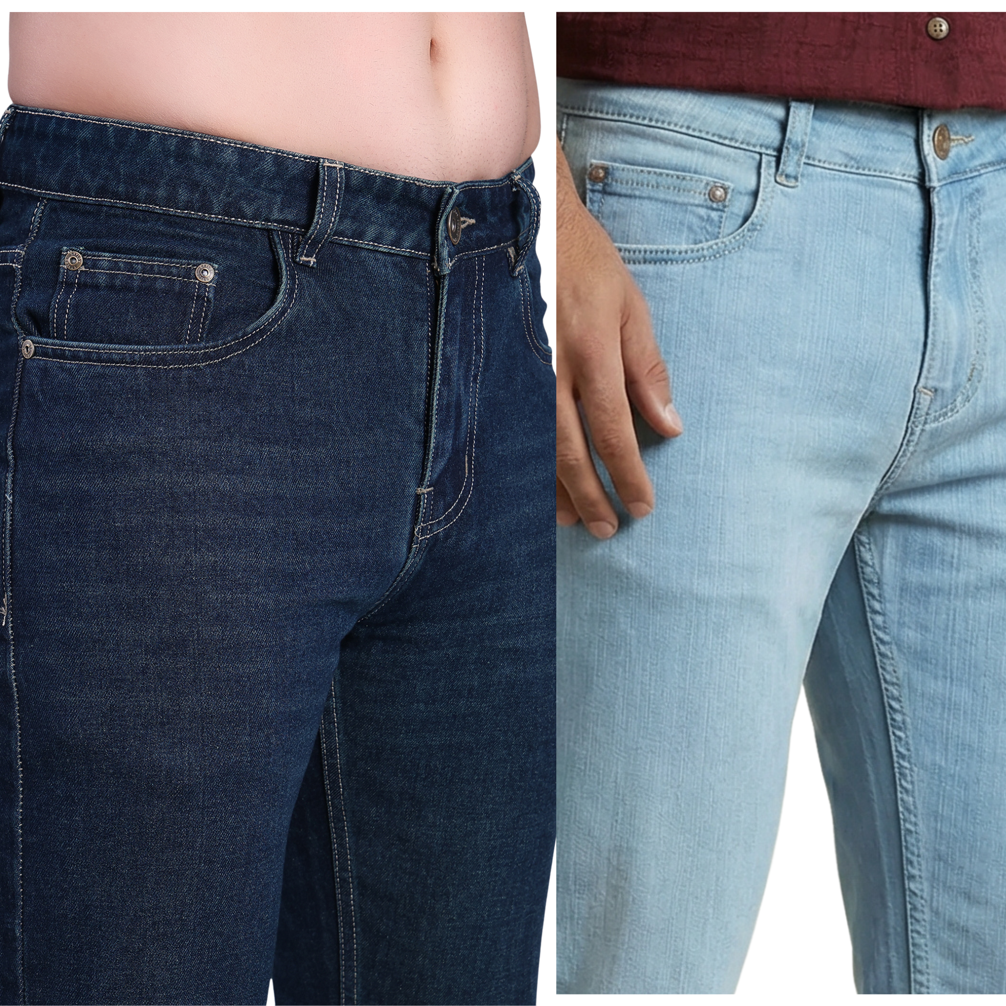 Stylox Straight Fit Denim Jeans Pack Of 2 - Stylox