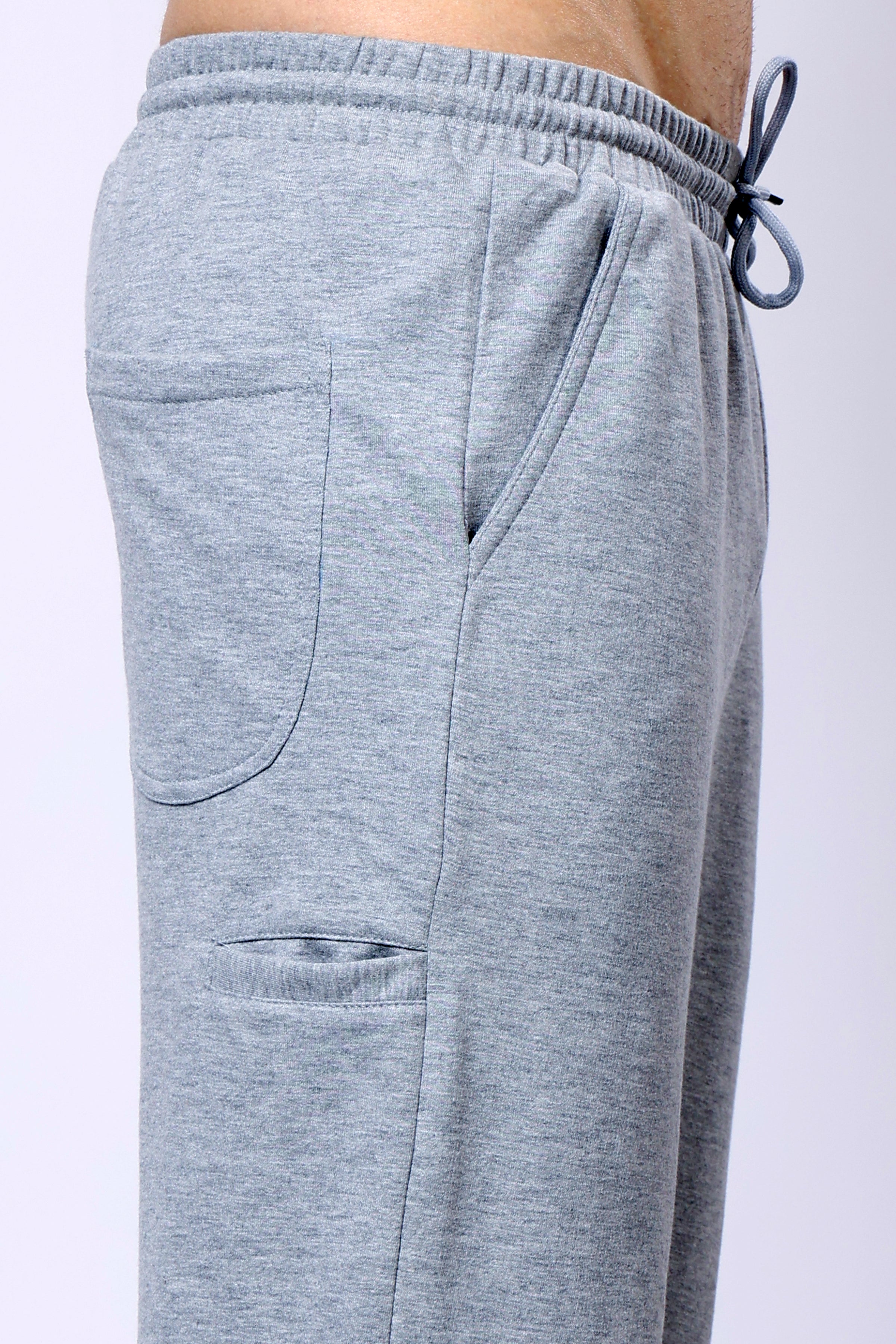 Stylox Men’s Regular Fit Terry Fabric Trackpant with Drawstring Waist-Light Grey - Stylox