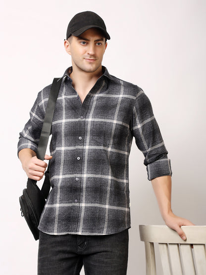 Stylox Men’s Regular Fit Full Sleeve Check Shirt | Casual Cotton Checkered Shirt for Everyday Wear