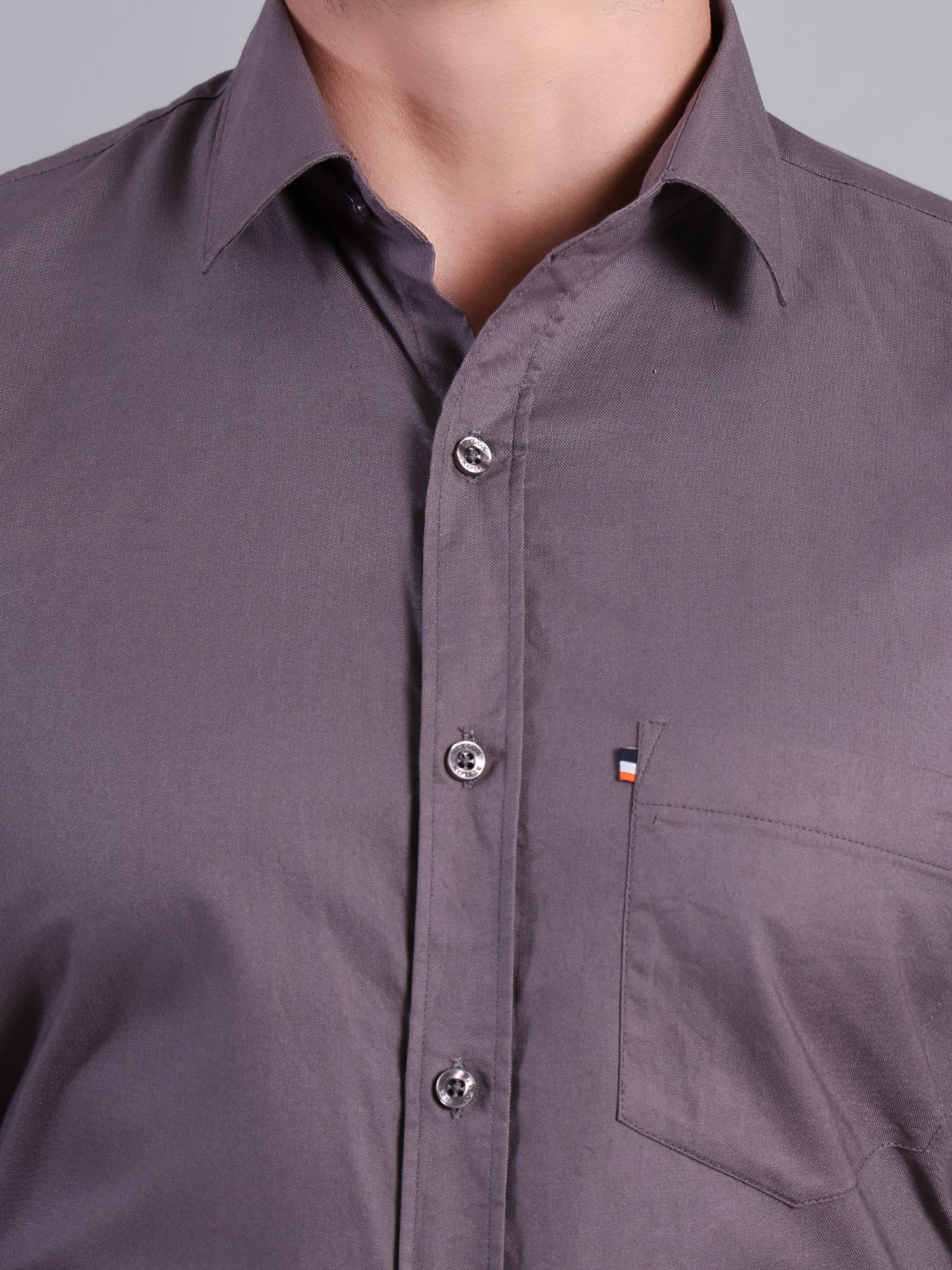 Stylox Men’s Regular Fit Solid Oxford Casual Shirt-Dark Grey - Stylox