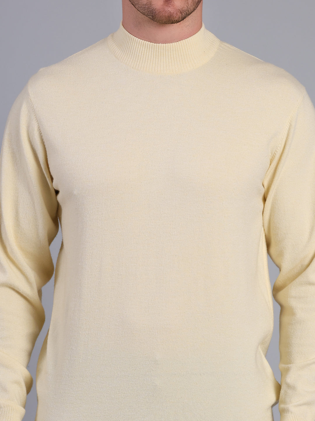 Stylox Men’s Solid Winter Sweater | Premium Knit Mock Neck Pullover for Men | Warm & Soft Full Sleeve Sweater - Stylox