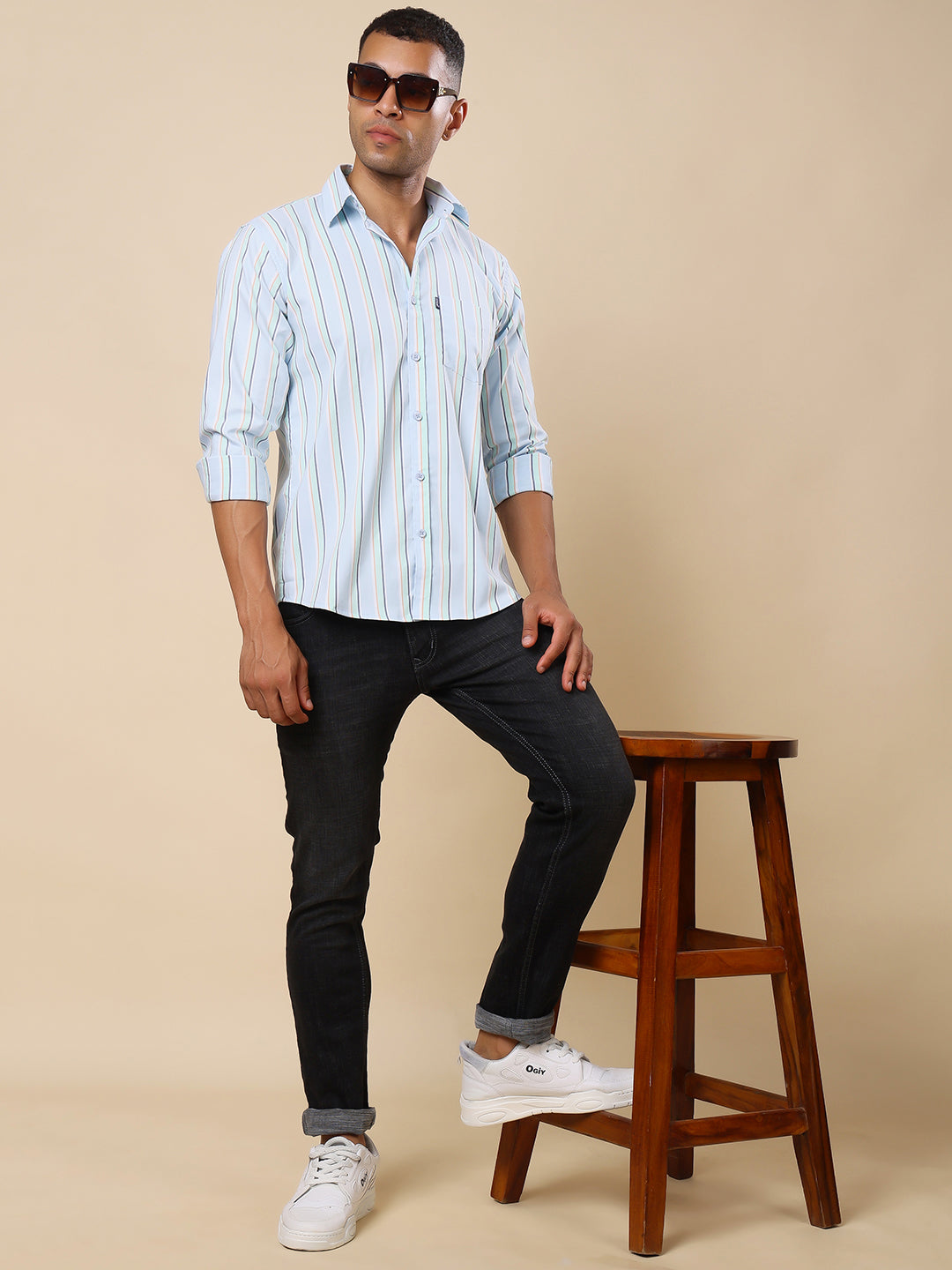 Stylox Men’s Striped Full Sleeve Regular Fit Shirt – Effortless Style with a Classic Touch