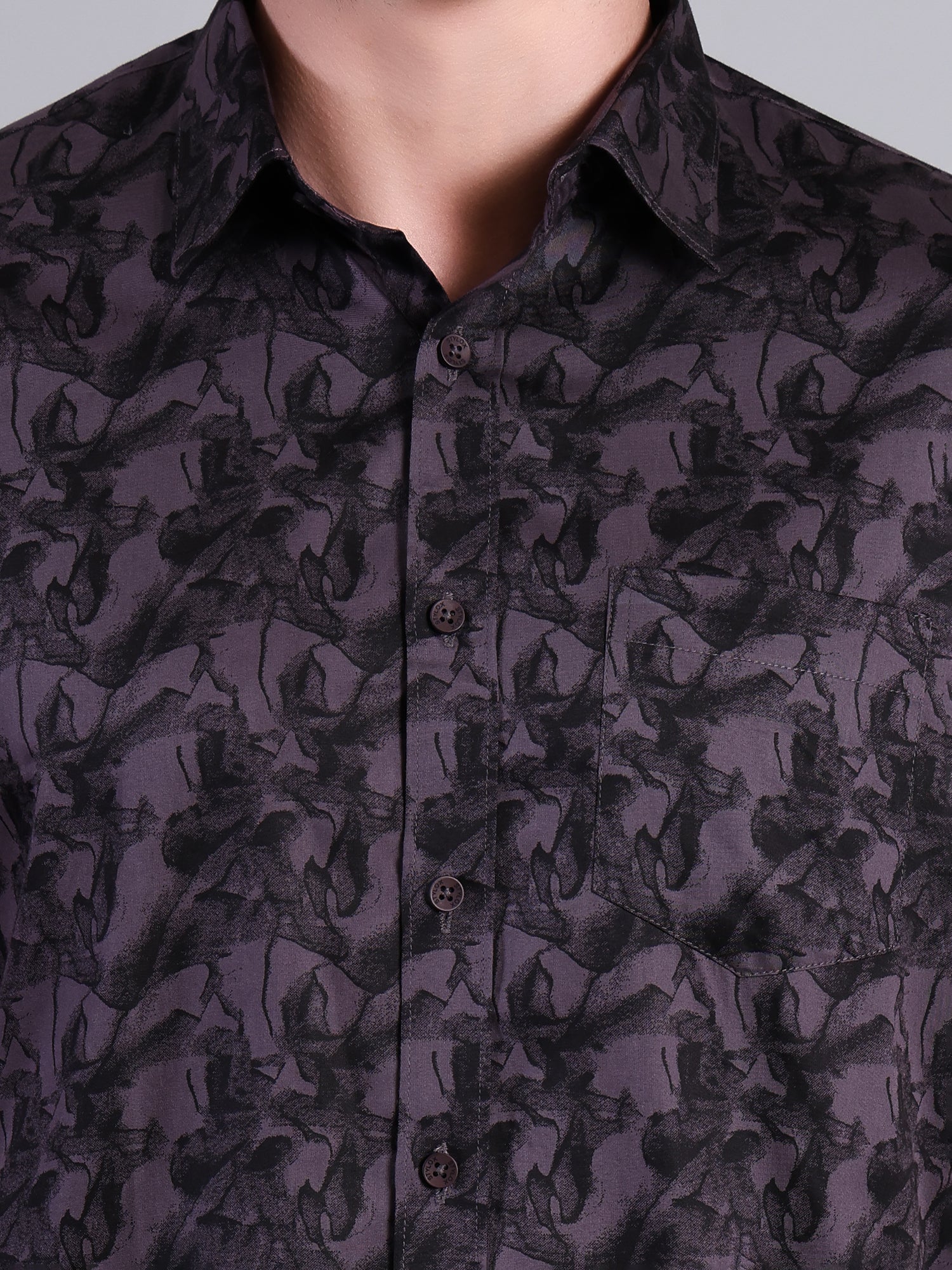 Stylox Men’s Regular Fit Abstract Printed Half Sleeve Casual Shirt-Maroon - Stylox