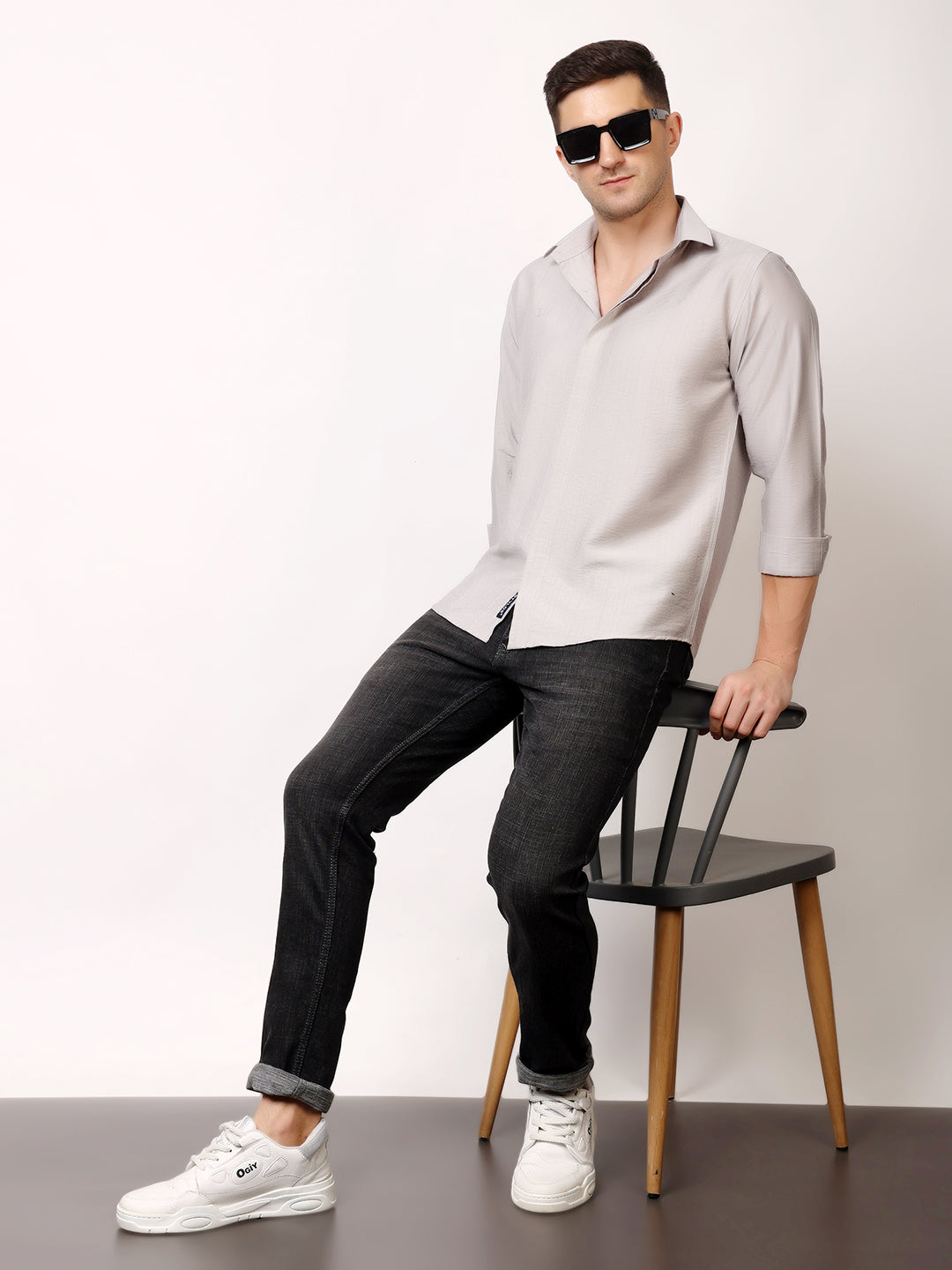 Stylox Men's Regular Fit Solid Full Sleeve Casual Shirt – Soft Cotton Blend, Comfortable & Stylish Everyday Wear - Stylox