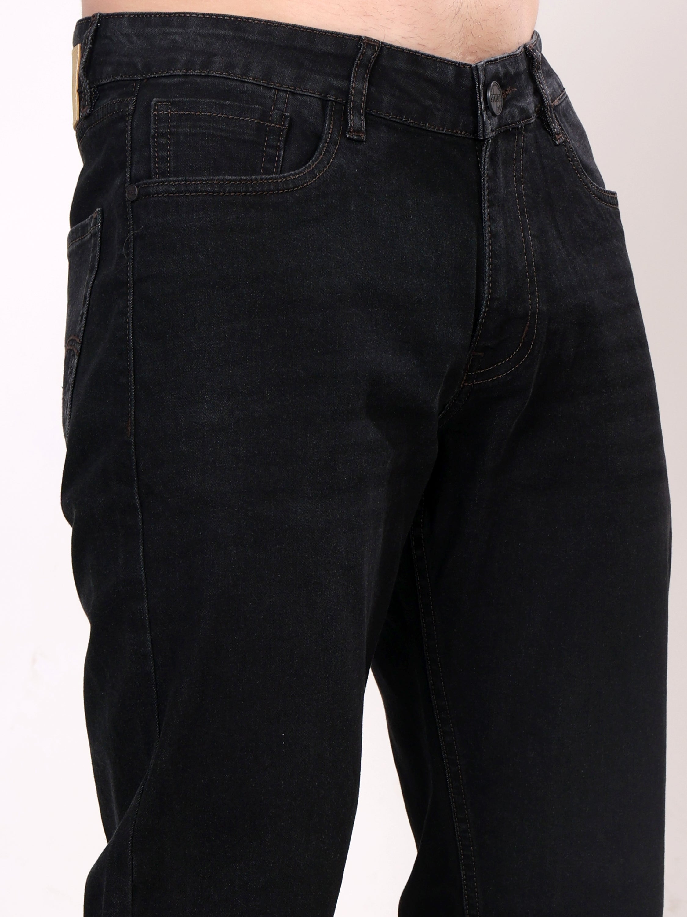 Stylox Men's Slim Fit Stretchable Solid Denim Jeans