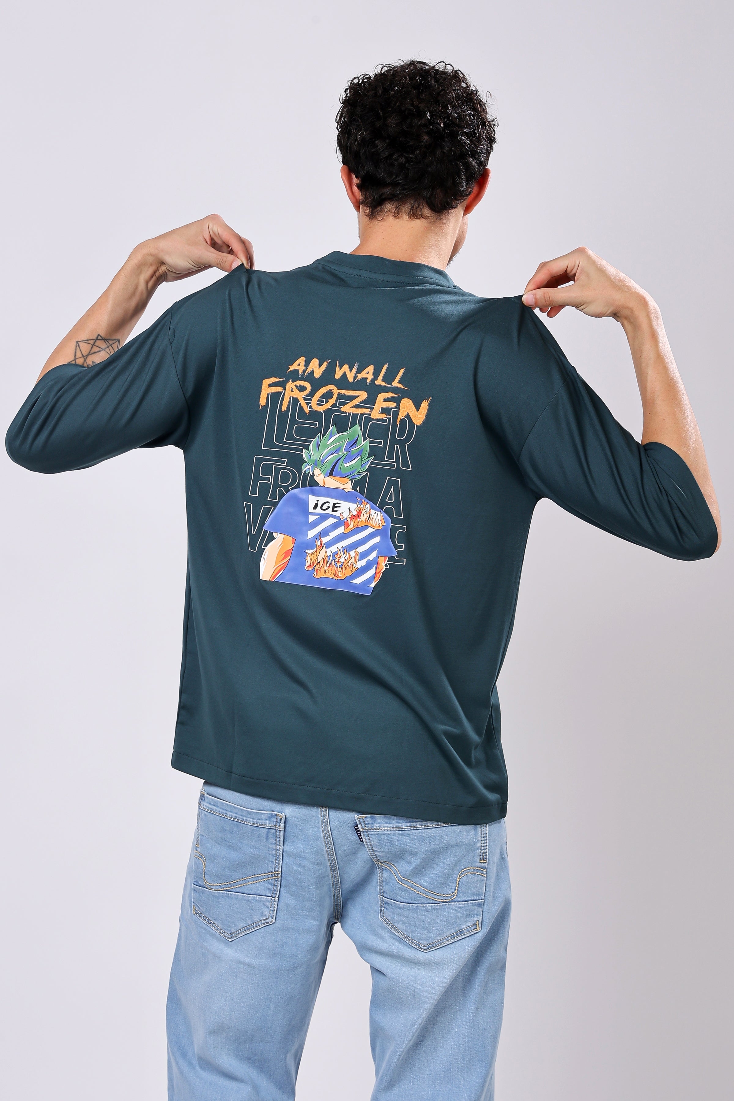 Stylox Men’s Oversized Round Neck Half Sleeve Back Printed T-Shirt | Premium Cotton Loose Fit Graphic Tee for Streetwear & Casual Style - Stylox