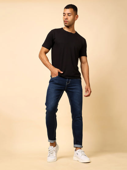 Stylox Men’s Ankle Fit Solid Jeans | Stretchable Denim Jeans for Men