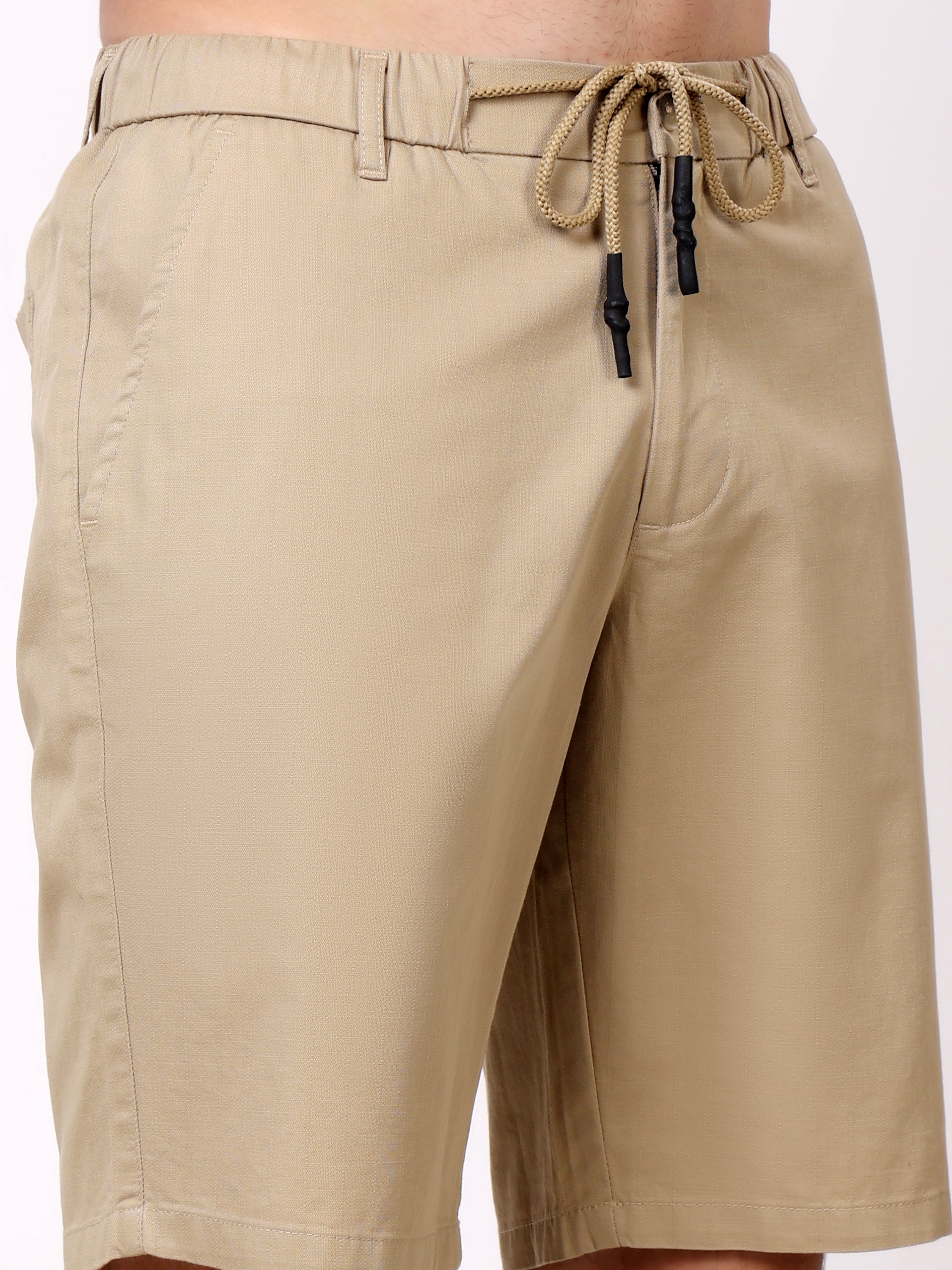 Stylox Men's Regular Fit Cotton Casual Summer Shorts with Elastic Waist & Drawstring