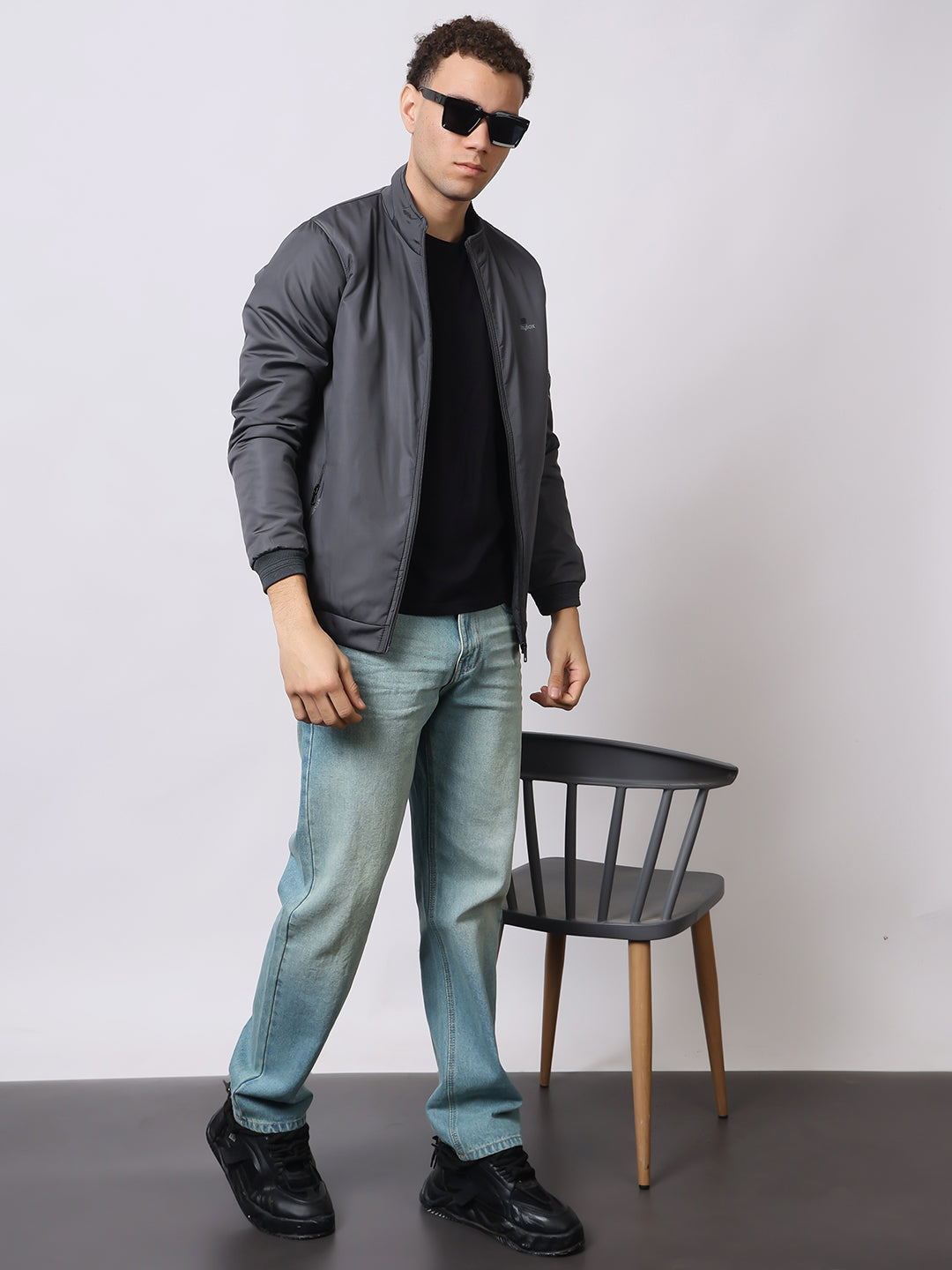 Stylox Men’s High-Neck Winter Jacket – Lightweight Windcheater with Warm Lining &amp; Full-Zip Closure