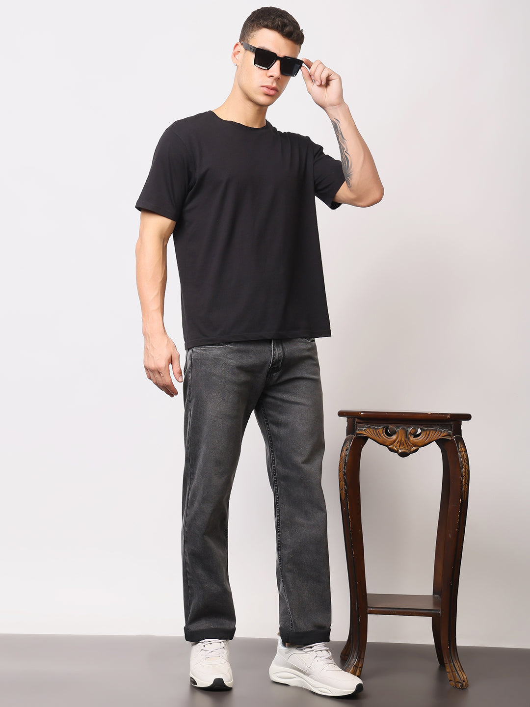 Stylox Men’s Comfort Fit Solid Jeans | Premium Stretchable Plain Denim Jeans for Men | Mid-Rise Relaxed Fit Jeans