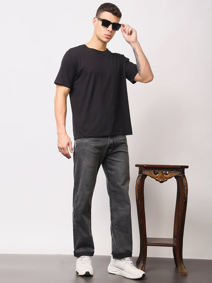 Stylox Men’s Comfort Fit Solid Jeans | Premium Stretchable Plain Denim Jeans for Men | Mid-Rise Relaxed Fit Jeans