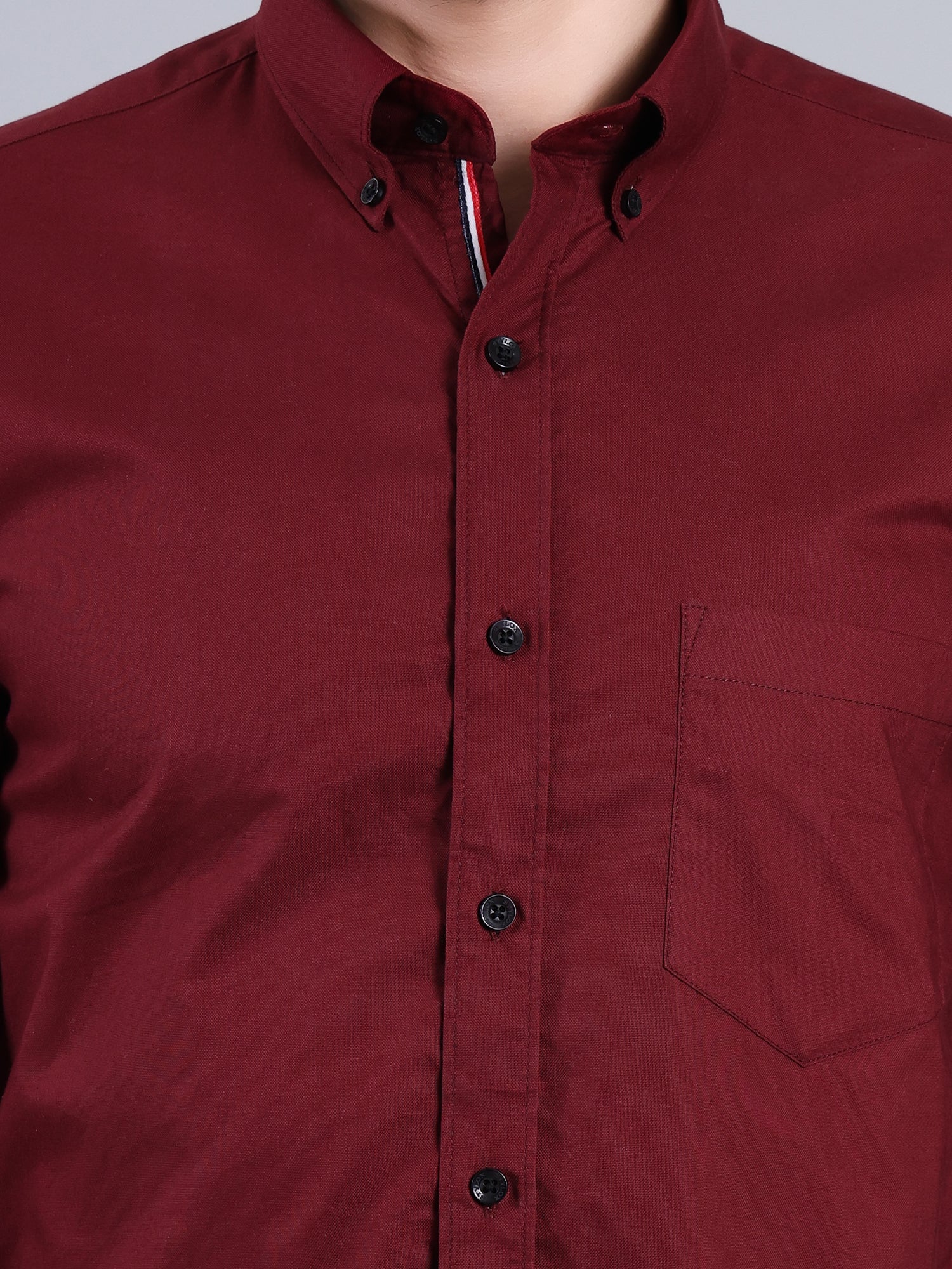 Stylox Men’s Regular Fit Full Sleeve Solid Casual Shirt for Everyday & Office Wear (Maroon) - Stylox