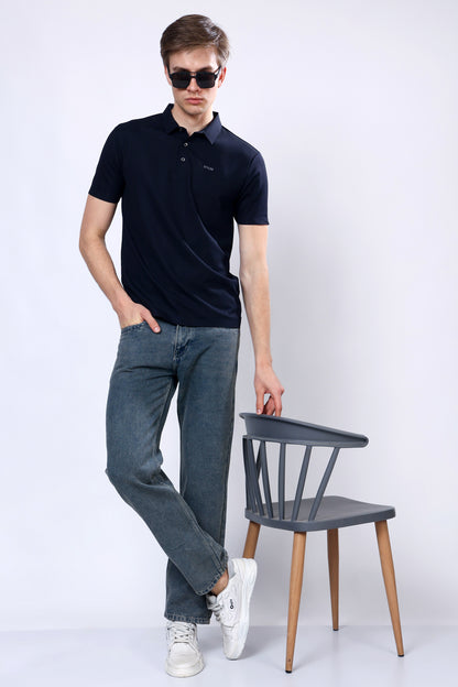 Stylox Men’s Mid-Rise Comfort Fit Vintage Blue Non-Stretch Denim Jeans - Stylox