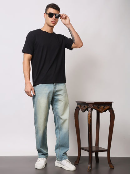 Stylox Men’s Sky Blue Loose Fit Jeans – Relaxed Denim for Effortless Style