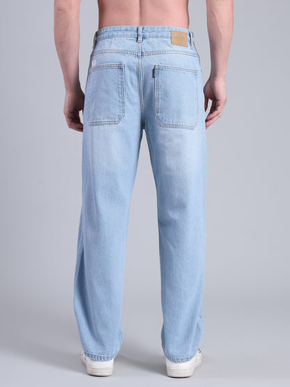 Stylox Men’s Loose Fit Jeans | Relaxed Fit Washed Denim Jeans for Men | Mid-Rise Casual &amp; Streetwear Jeans