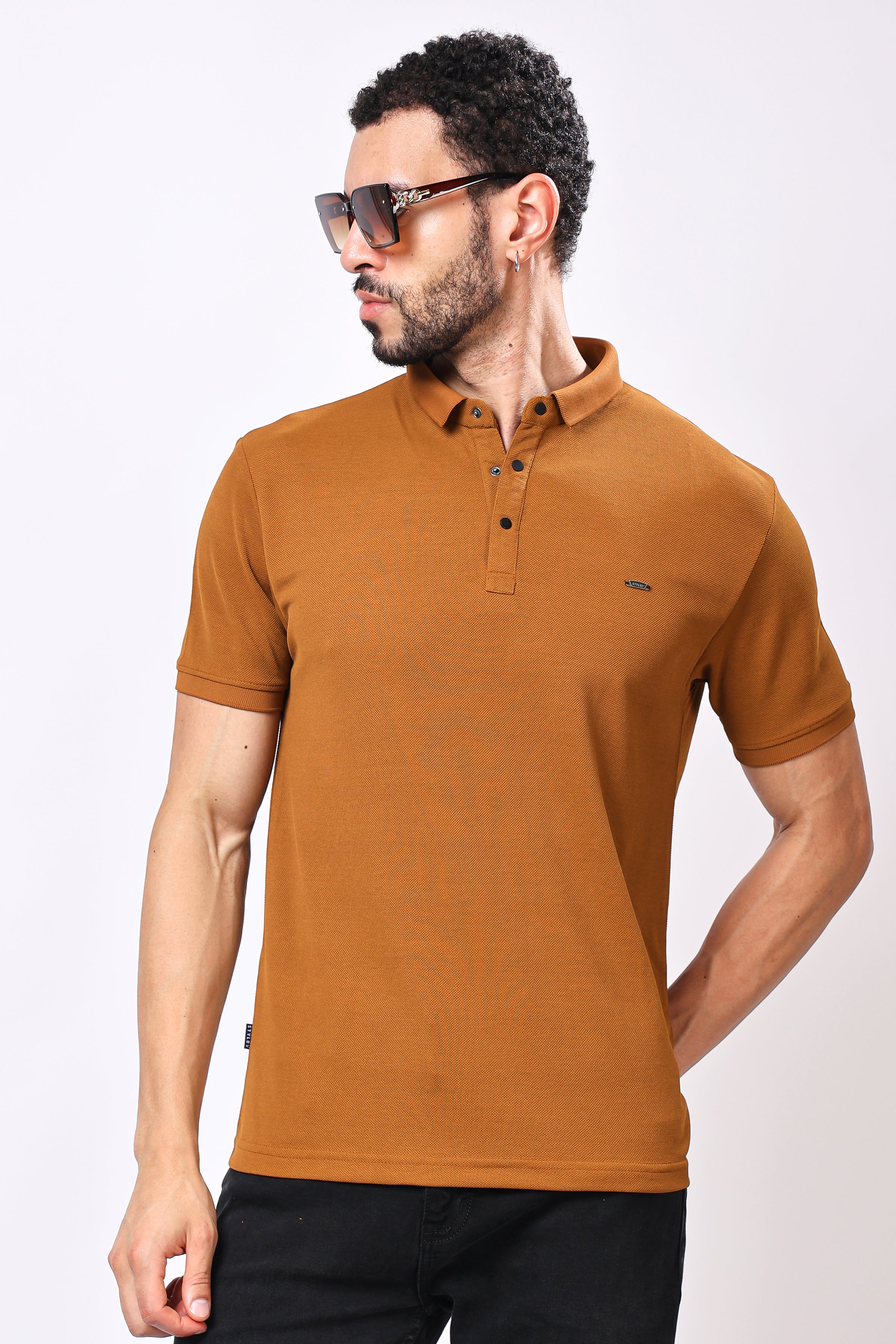 Stylox Solid Polo T-Shirt For Men - Stylox