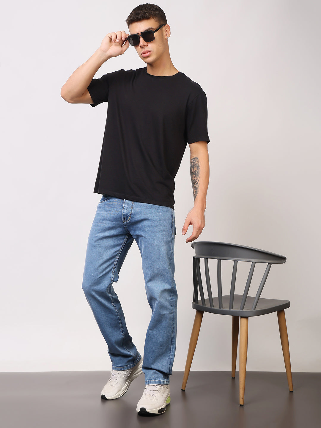Stylox Men’s Comfort Fit Mid-Rise Premium Stretchable Solid Jeans - Stylox