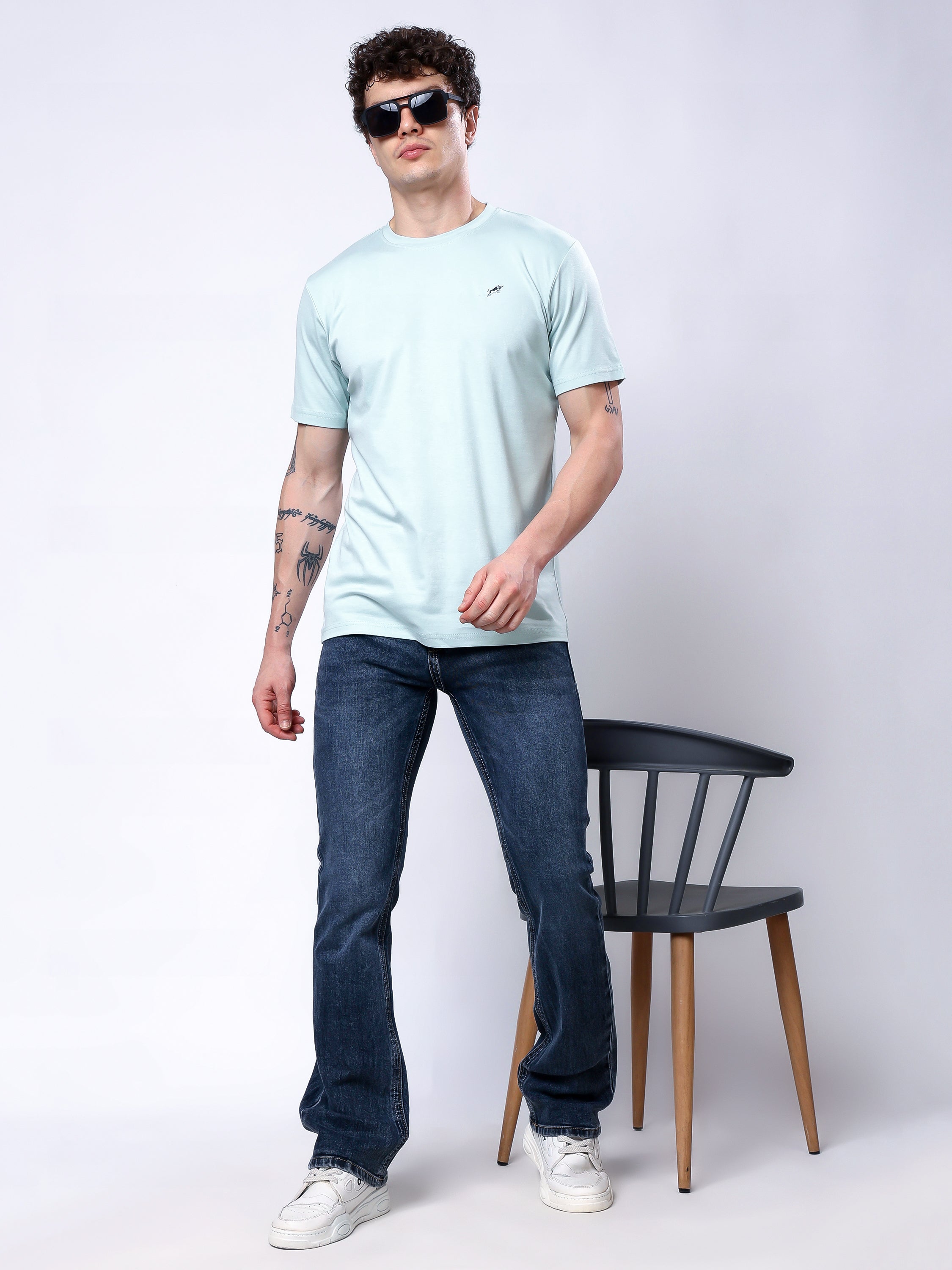 Stylox Men's Bootcut Fit Stretchable Denim Jeans-Grey - Stylox