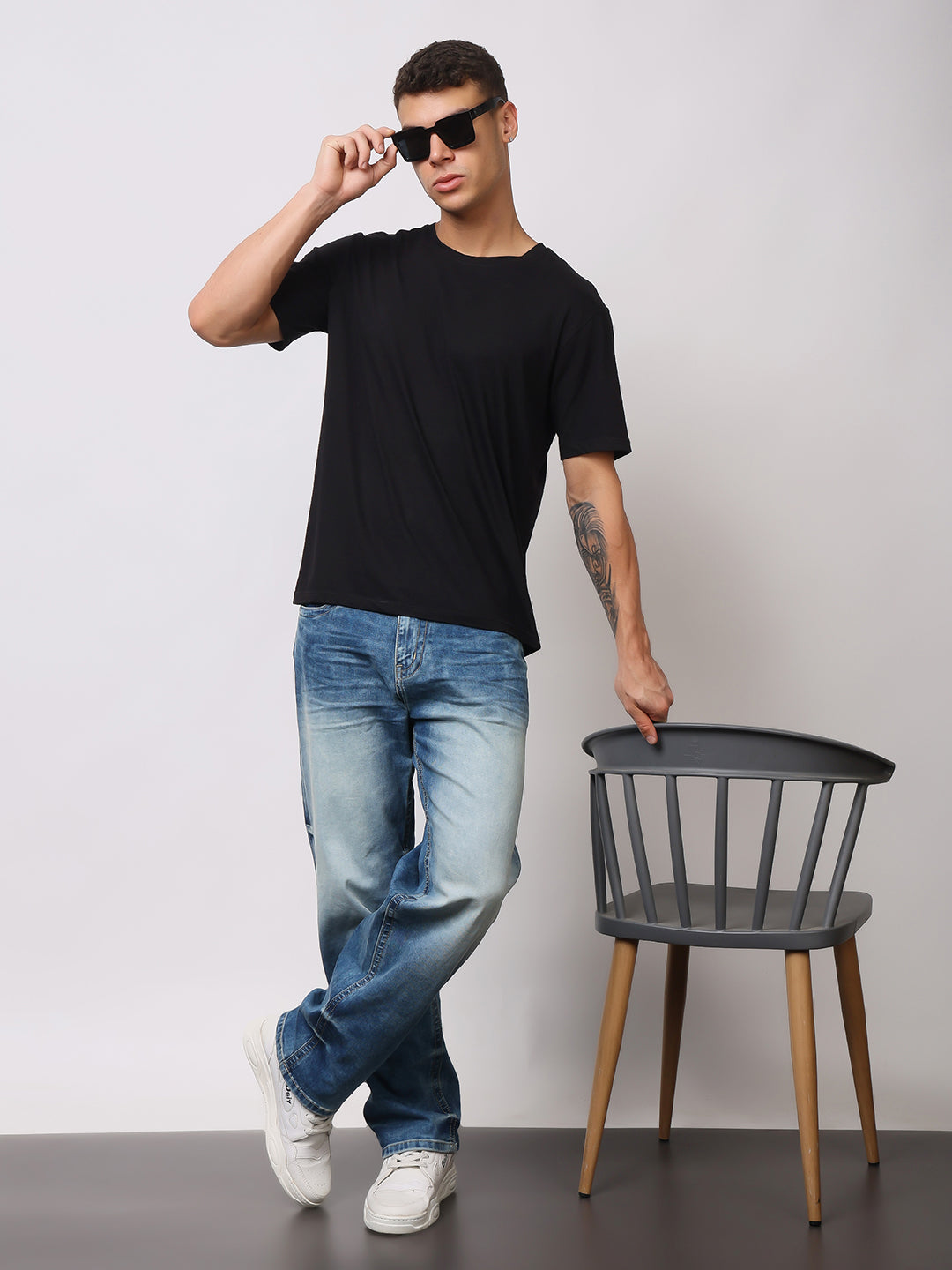 Stylox Men’s Loose Fit Mid-Wash Jeans – Relaxed Comfort &amp; Everyday Style