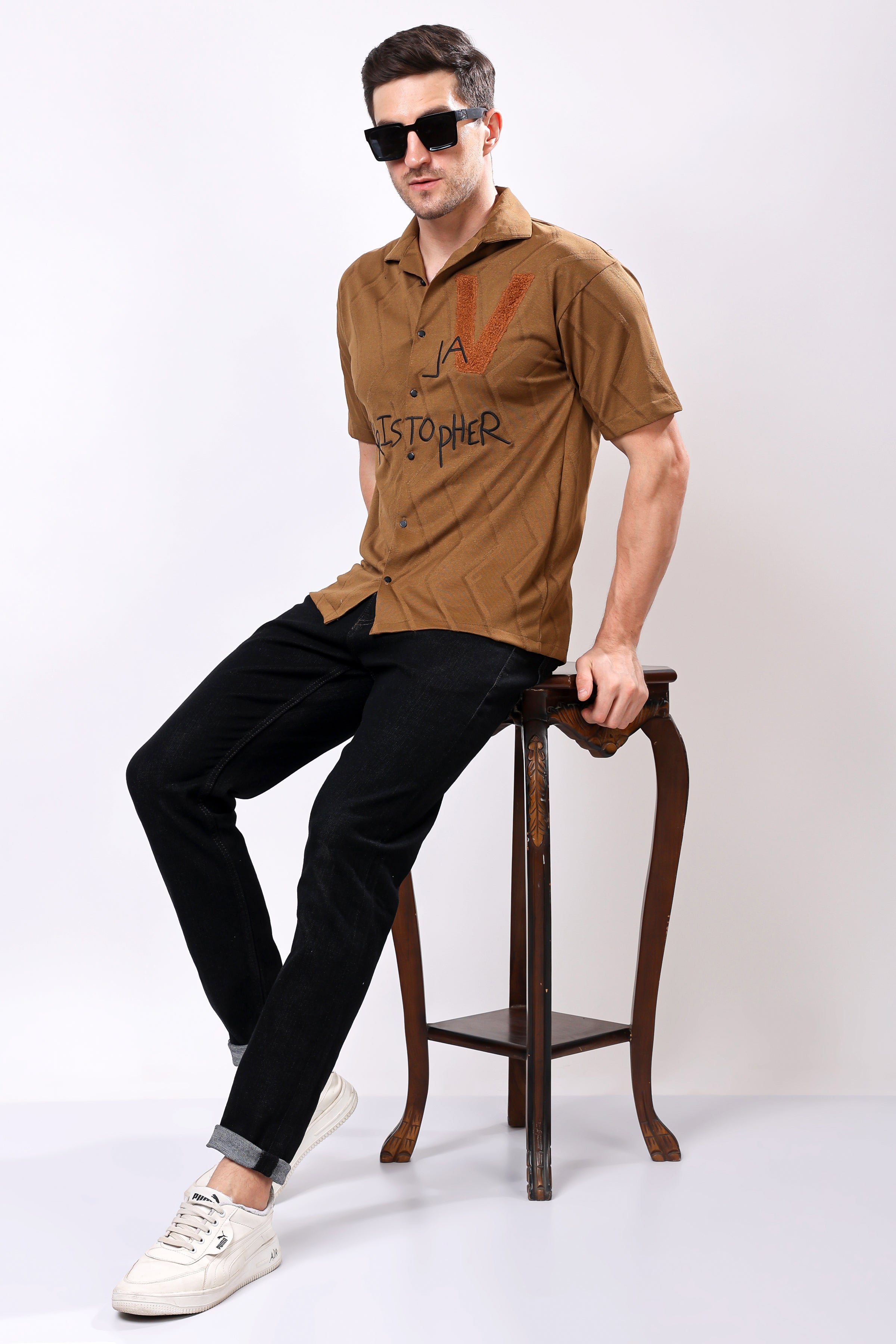 Stylox Men's Front Open Half Sleeve Printed Casual Shirt – Lightweight Cotton Blend Summer Wear with Stylish Print - Stylox