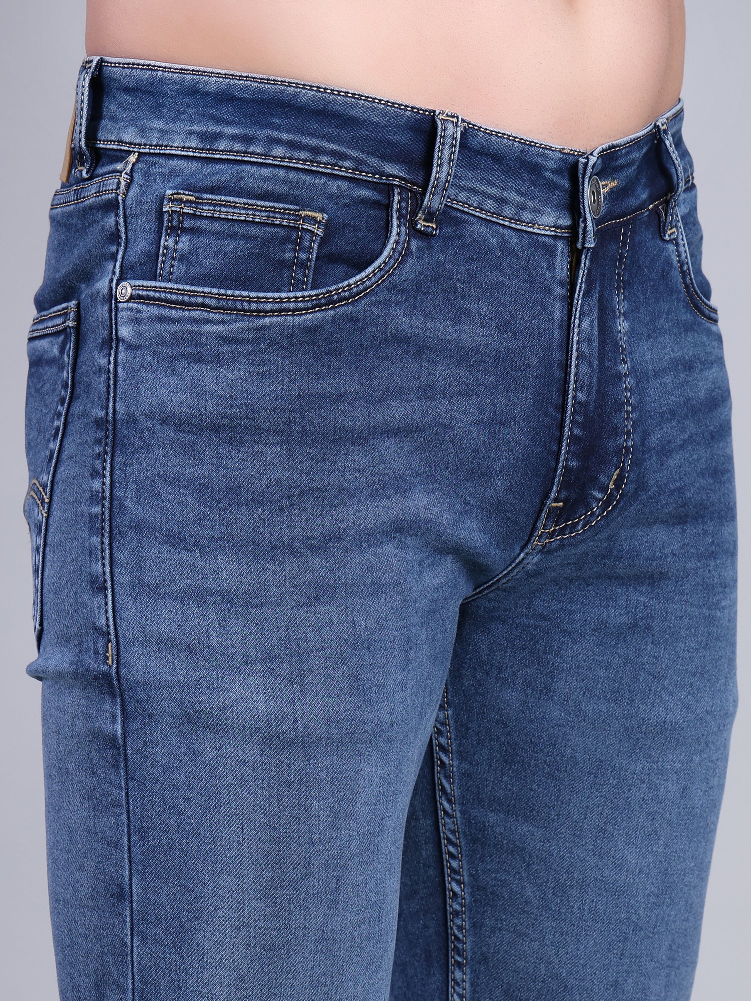 Stylox Men’s Slim Fit Stretchable Denim Jeans-Dark Blue - Stylox