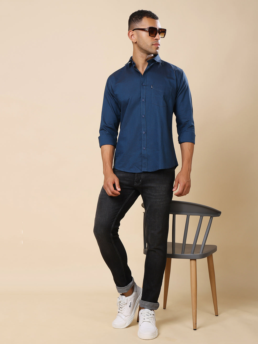 Stylox Men’s Regular Fit Oxford Full Sleeve Solid Shirt – Classic Elegance with Modern Comfort