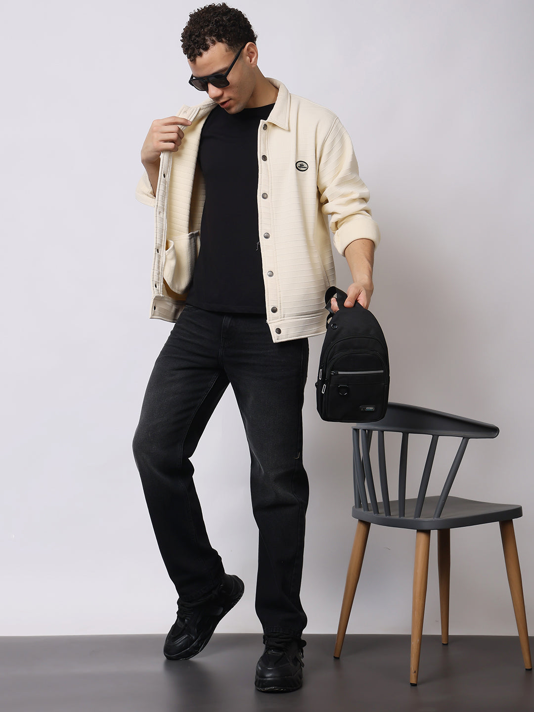 Stylox Men’s Textured Button-Down Shacket – Lightweight Casual Jacket for Winter &amp; Fall