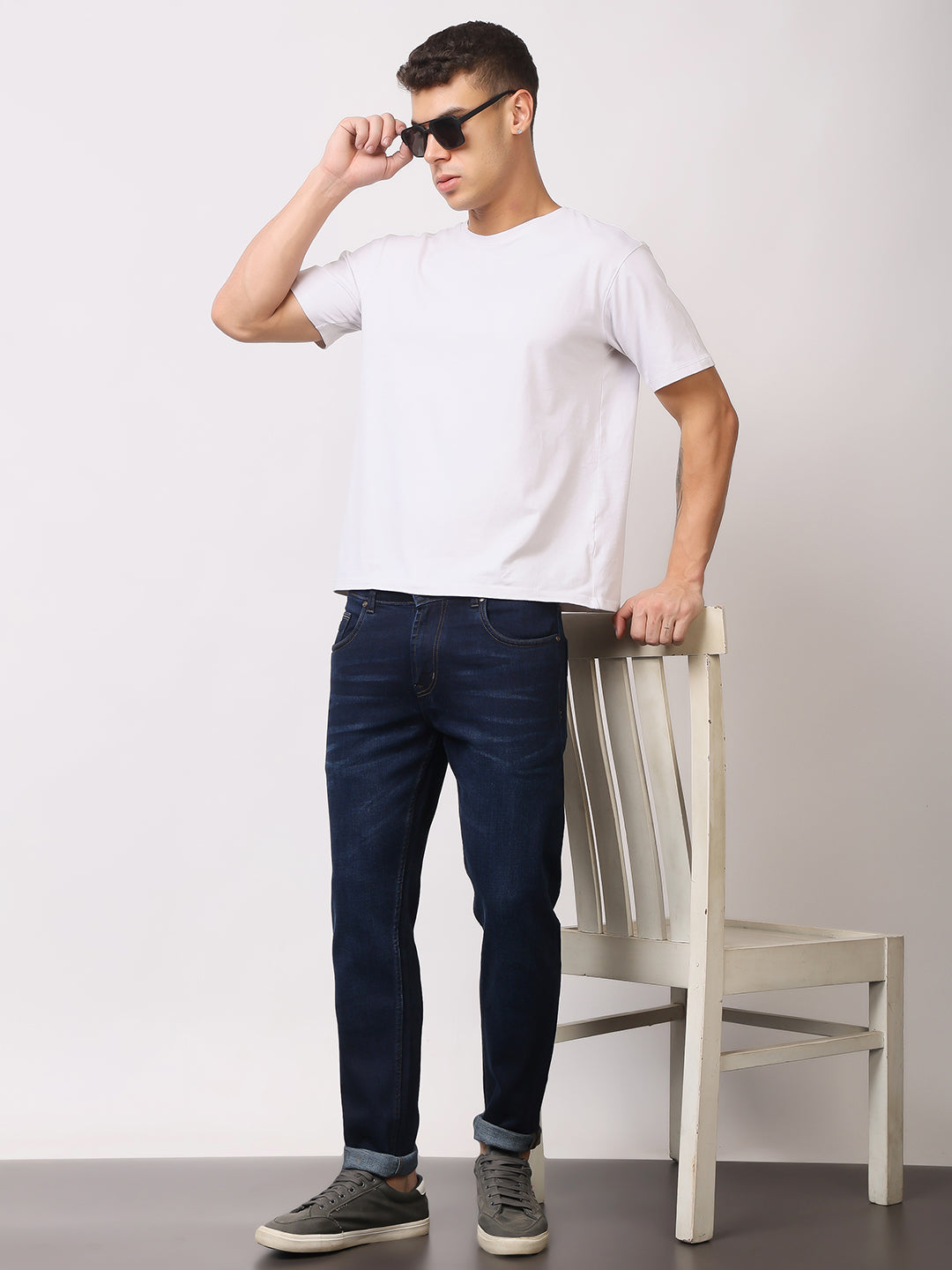 Stylox Men’s Ankle Fit Washed Jeans | Stretchable Denim Jeans for Men | Stylish Tapered Fit Casual Jeans for Trendy Look