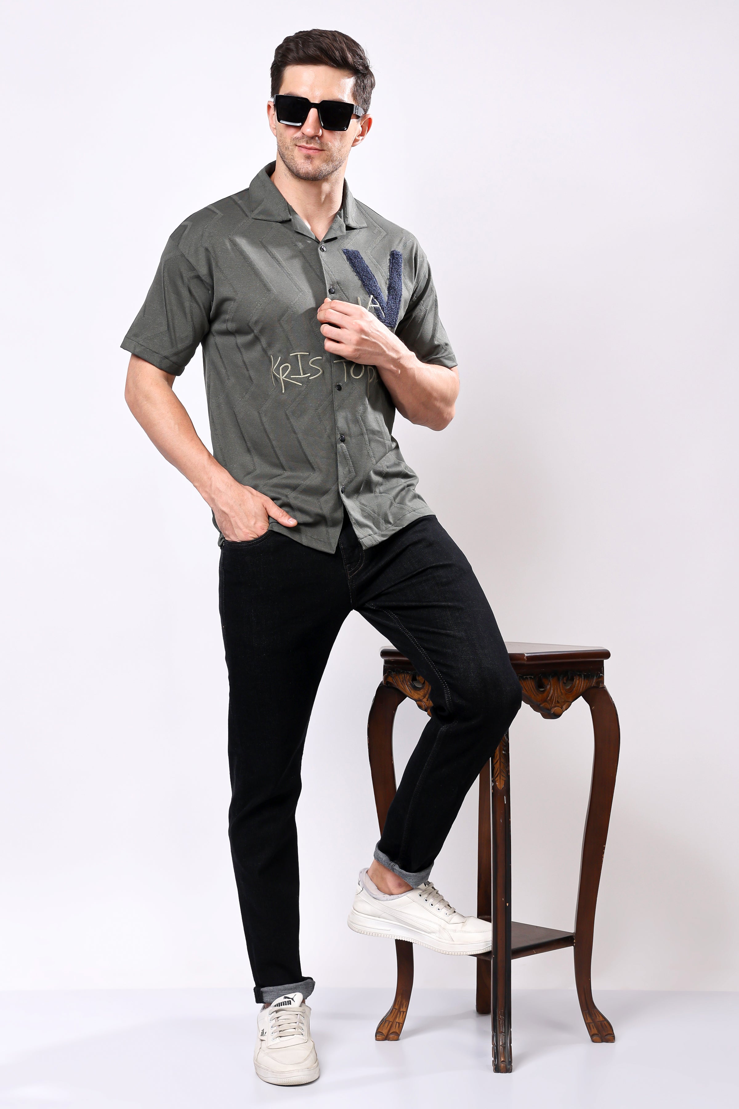 Stylox Men's Front Open Half Sleeve Printed Casual Shirt – Lightweight Cotton Blend Summer Wear with Stylish Print - Stylox