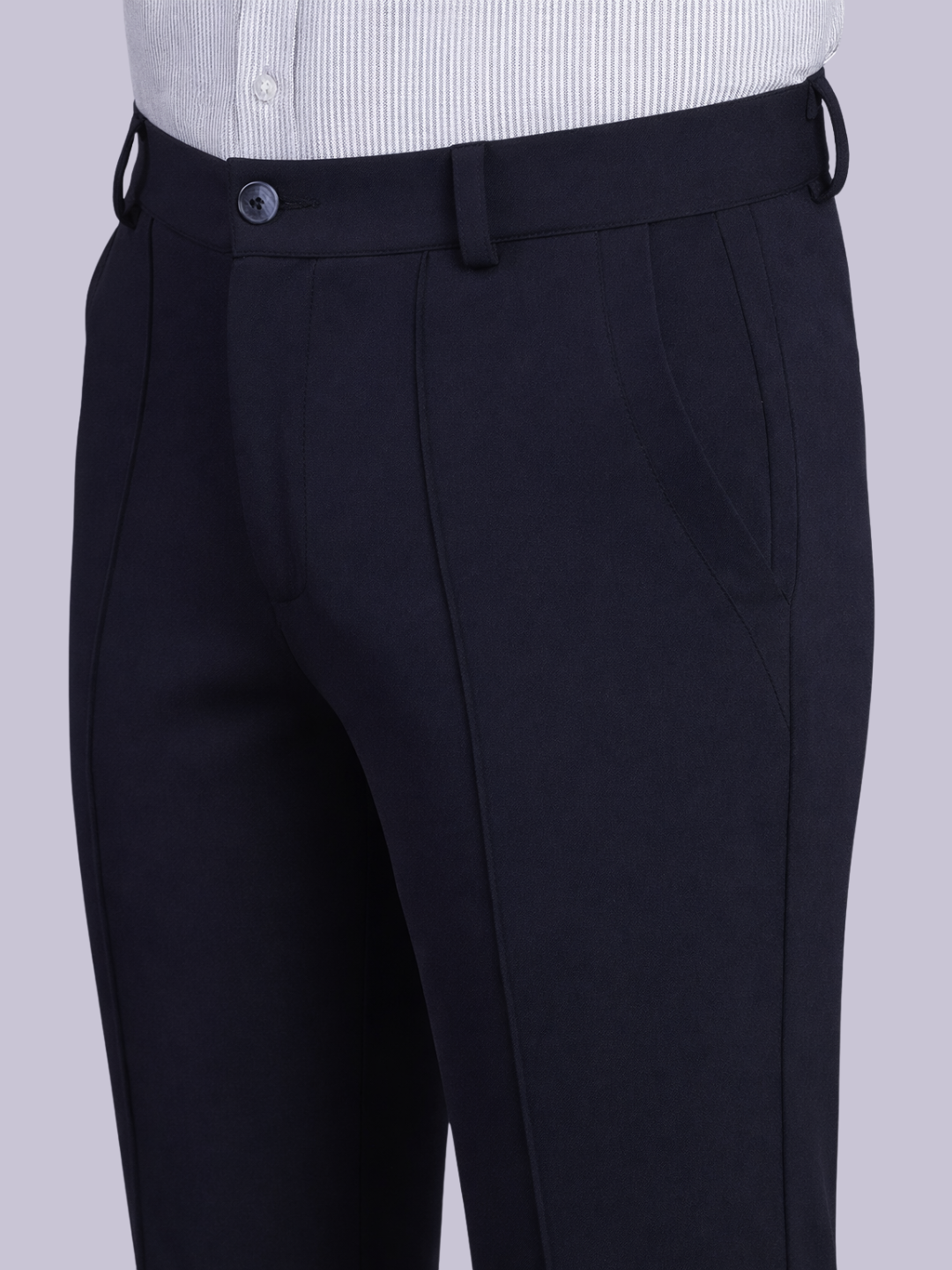 Stylox Men’s Comfort Fit Korean Trousers – Premium Office Wear Pants-Navy - Stylox