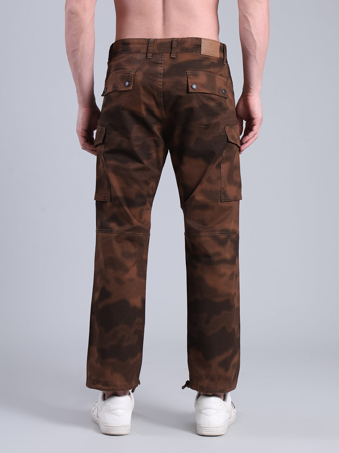 Stylox Men’s Mid-Rise Cargo Pants Brown | Relaxed Fit Utility Cargo Trousers for Men - Stylox