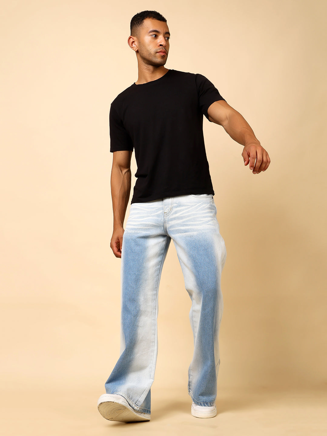 Stylox Men’s Baggy Fit Tie-Dye Washed Jeans | Relaxed Street Style Denim