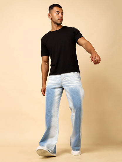 Stylox Men’s Baggy Fit Tie-Dye Washed Jeans | Relaxed Street Style Denim