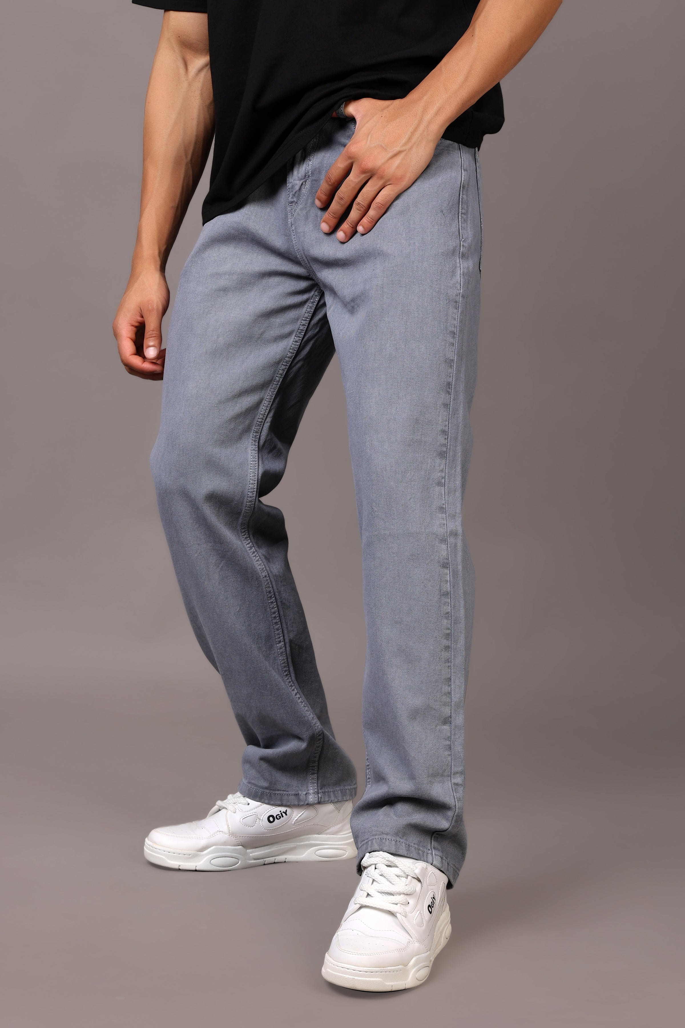 Stylox Men’s Relaxed Fit Denim Jeans - Ash Grey, Black, Steel Grey, Fossil Grey & Olive