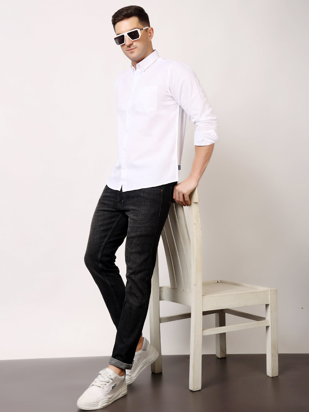 Stylox Men’s Premium Oxford Full Sleeve Solid Shirt | Casual &amp; Formal Wear | Soft Cotton Blend