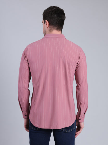 Stylox Men’s Striped Partywear Shirt | Slim Fit Full Sleeve Formal-Casual Shirt For Men