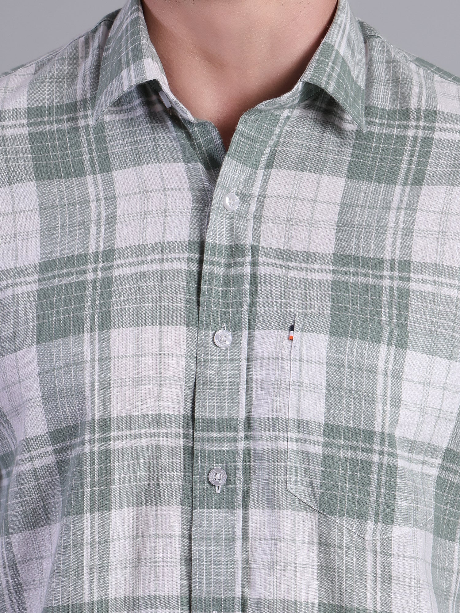 Stylox Men’s Regular Fit Checked Full Sleeve Casual Shirt-Olive - Stylox