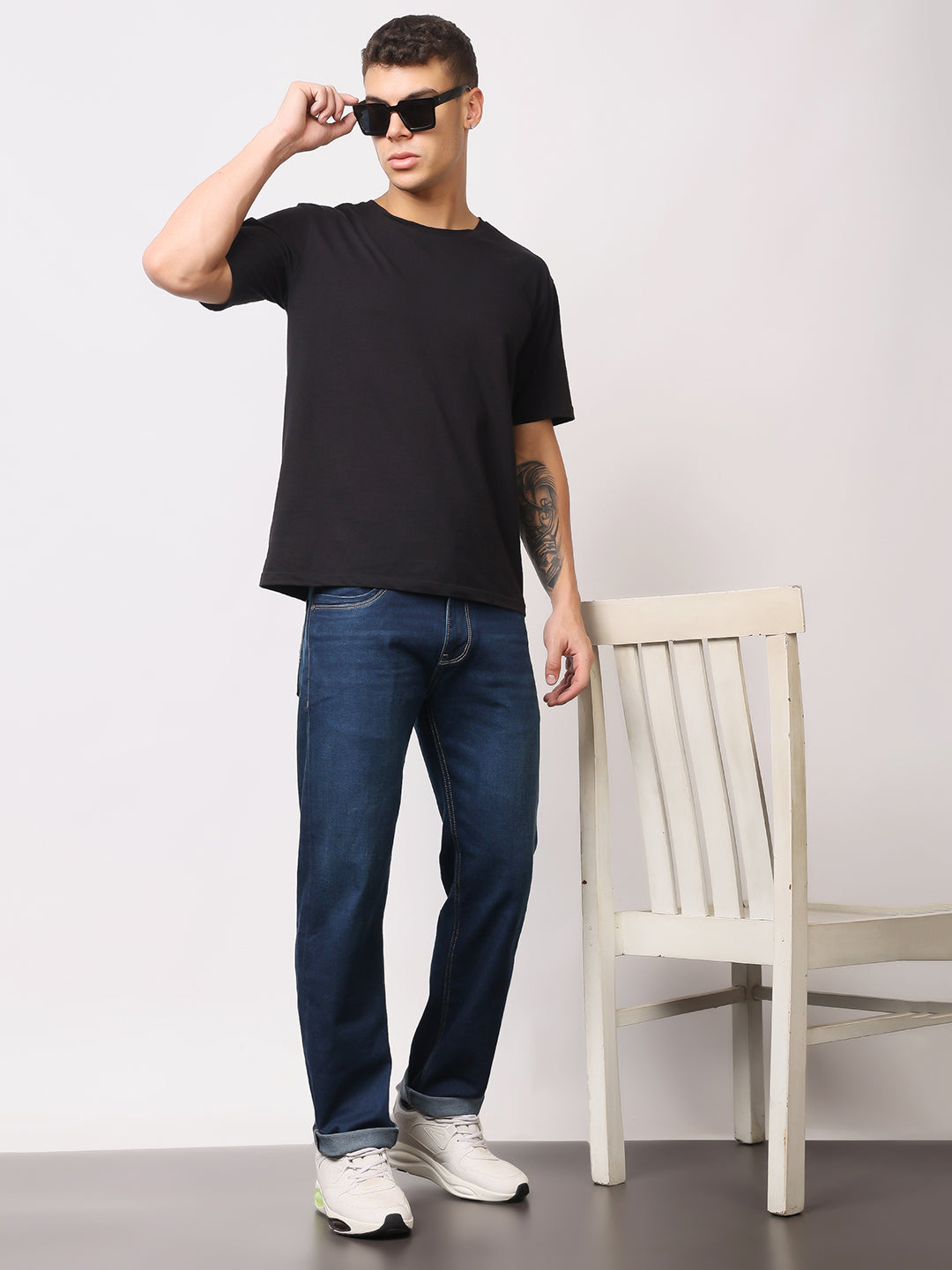 Stylox Men’s Comfort Fit Mid-Rise Premium Stretchable Solid Jeans - Stylox
