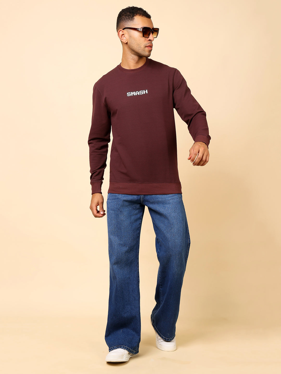 Stylox Men’s Round Neck Full Sleeve Sweatshirt with Back Graphic Print – Casual Streetwear Style - Stylox
