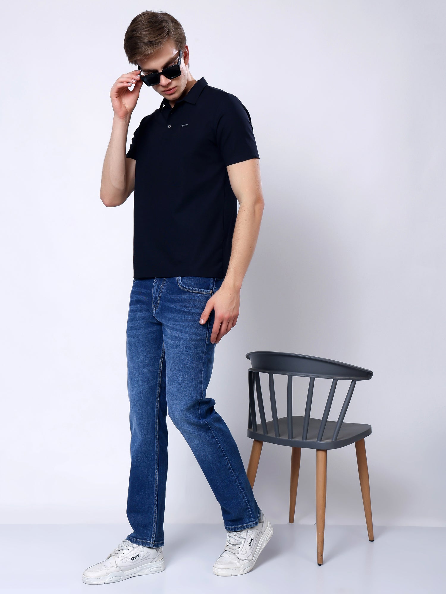 Stylox Men’s Premium Regular Fit Stretchable Polo T-Shirt–Black - Stylox