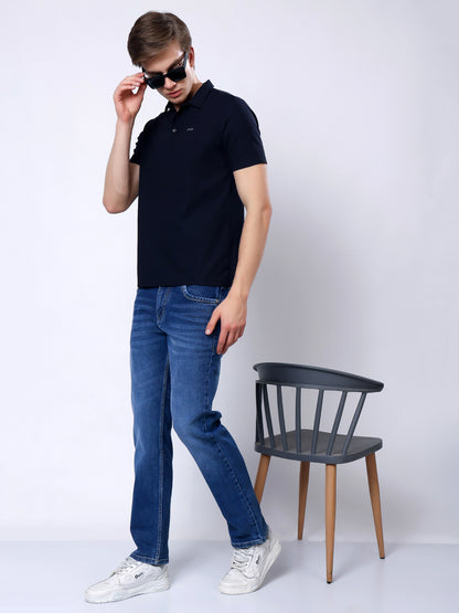 Stylox Men’s Premium Regular Fit Stretchable Polo T-Shirt–Black - Stylox