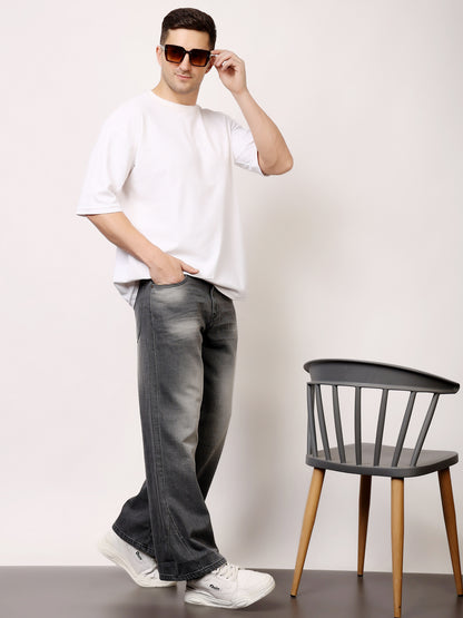 Stylox Men’s Washed Baggy Fit Jeans — Vintage Wash, Relaxed Streetwear Look |J-07