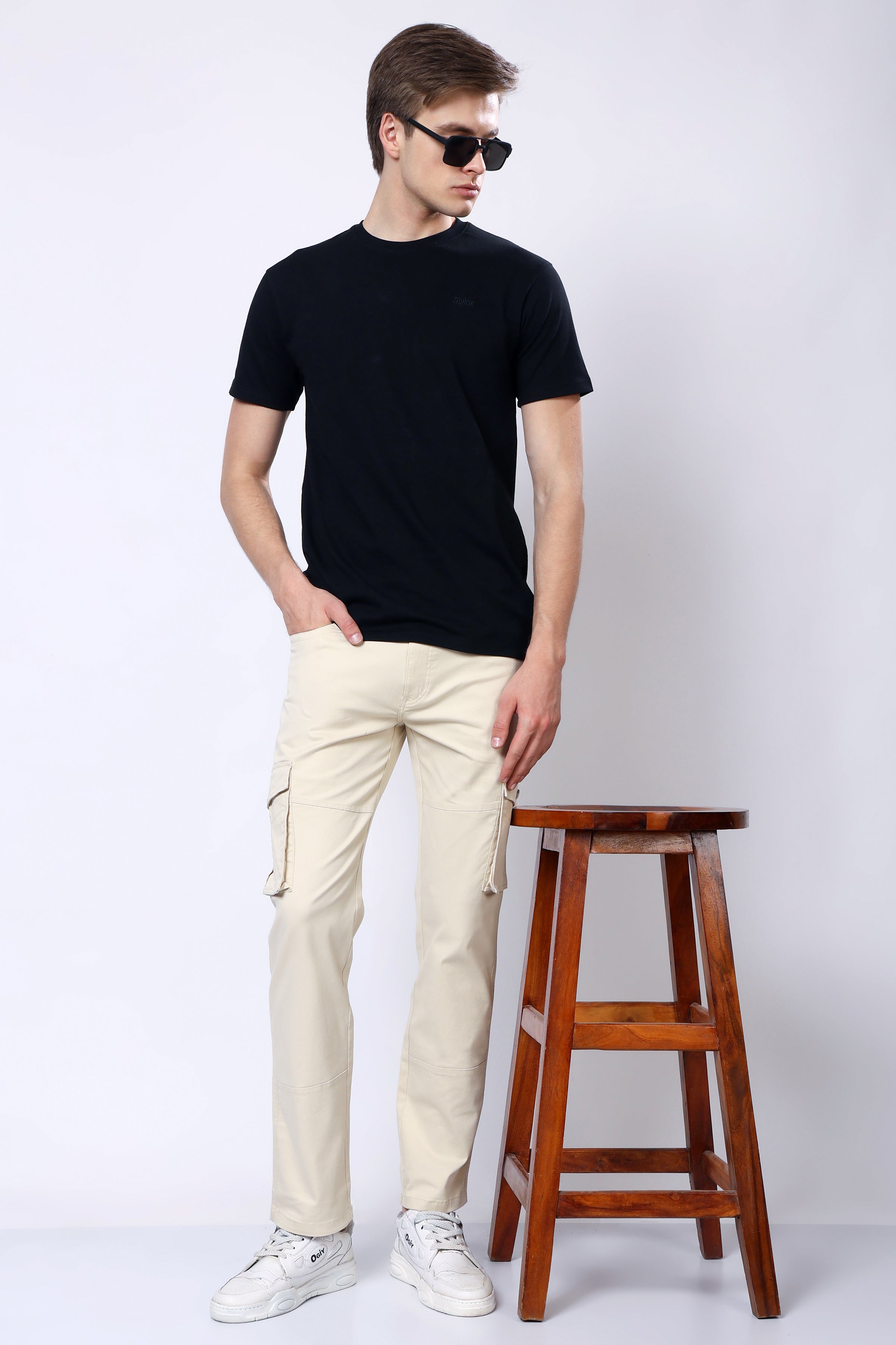 Stylox Men’s Regular Fit Utility Cargo Pants with Multi Pockets - Stylox