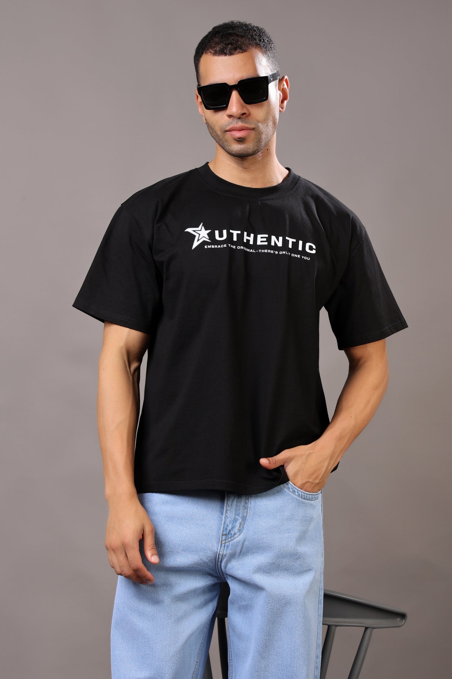 Stylox Men’s Oversized Graphic Printed T-Shirt – Casual Crew Neck