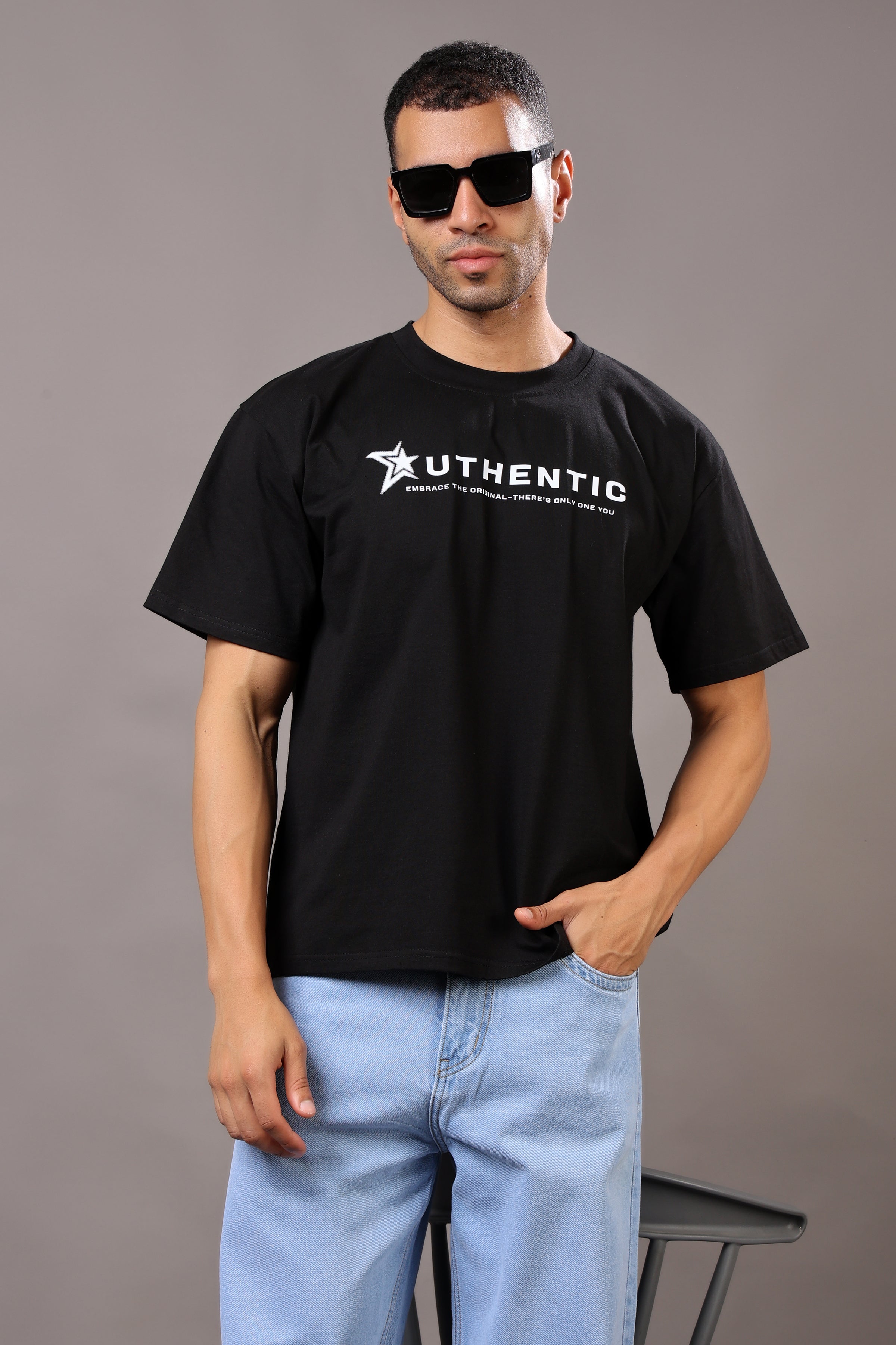 Stylox Men’s Oversized Graphic Printed T-Shirt – Casual Crew Neck
