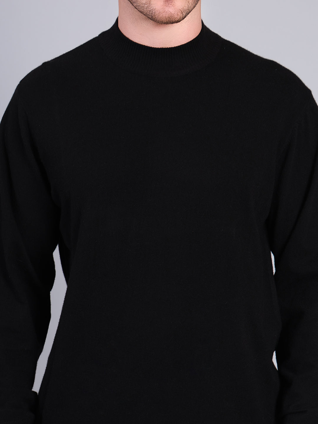 Stylox Men’s Solid Winter Sweater | Premium Knit Mock Neck Pullover for Men | Warm & Soft Full Sleeve Sweater - Stylox