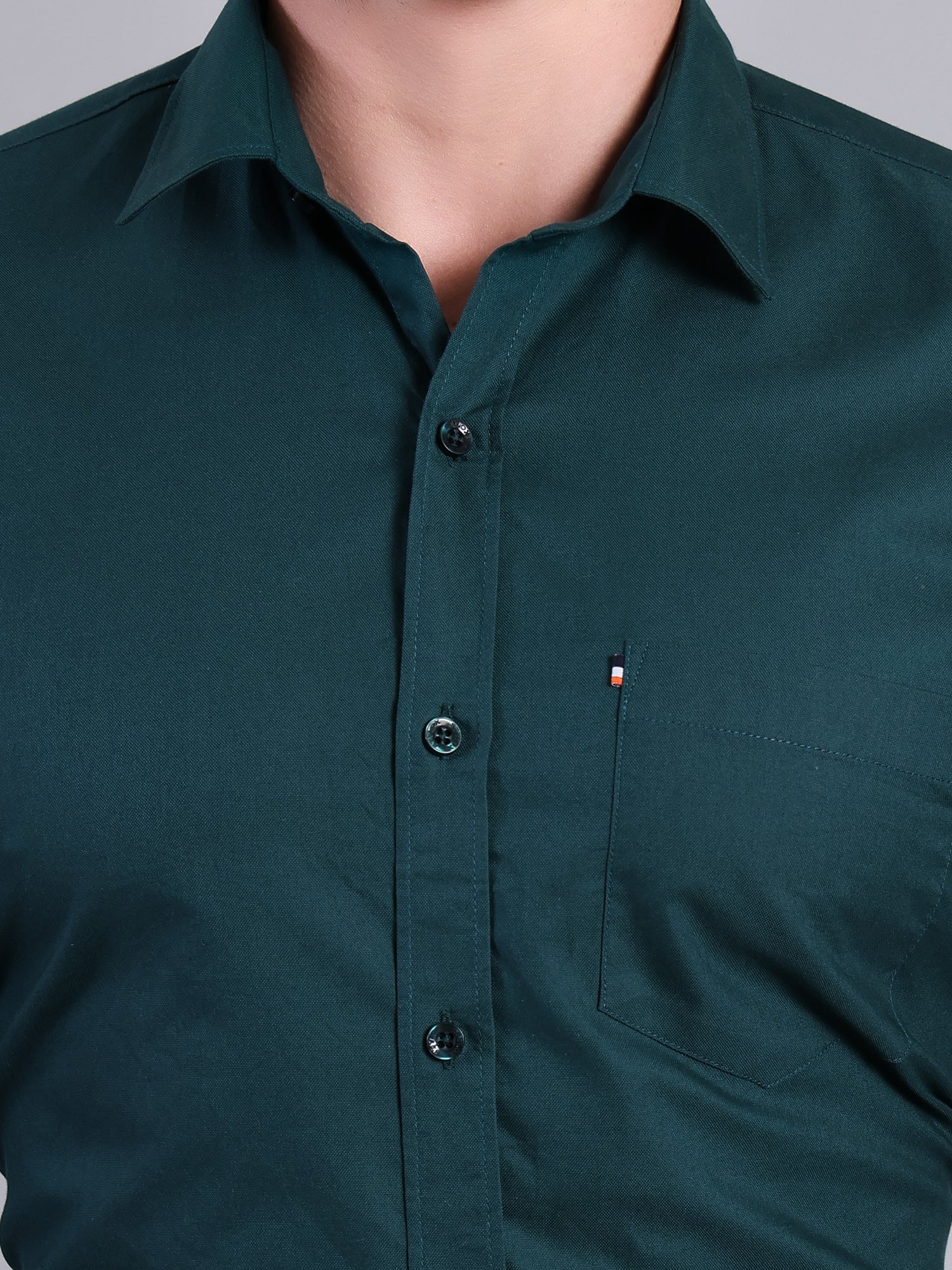 Stylox Men’s Regular Fit Solid Oxford Casual Shirt-Peacock - Stylox